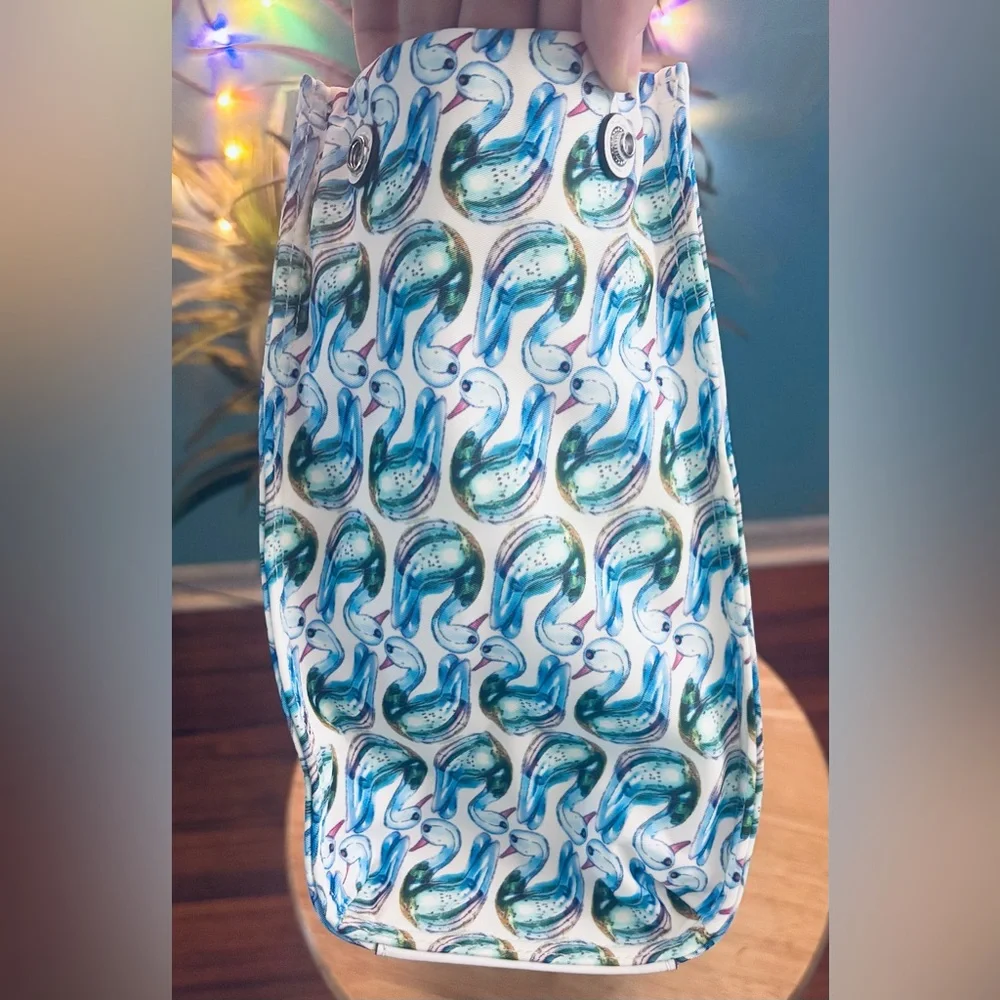 Tory Burch NWT Blue Swan Printed Ella Tote - Picture 5 of 13
